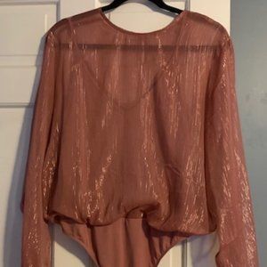 Express blousy bodysuit with attached tank